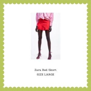 Zara Red High-Waisted Skort